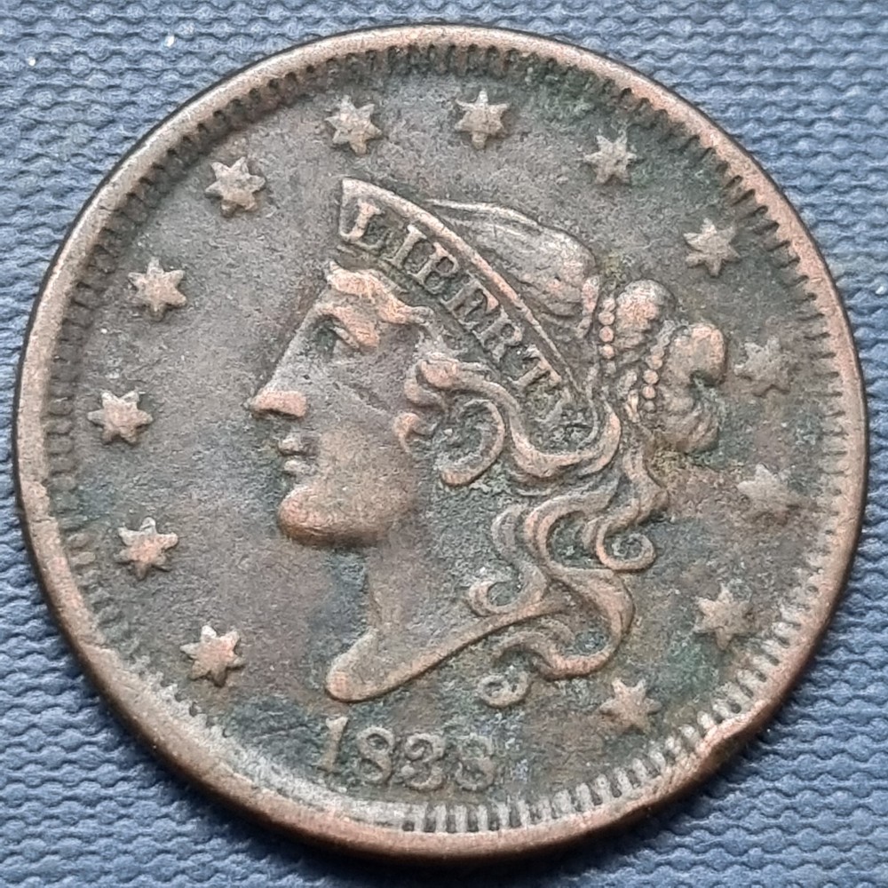 1838 Coronet Head Large Cent 1c Better Grade #97880