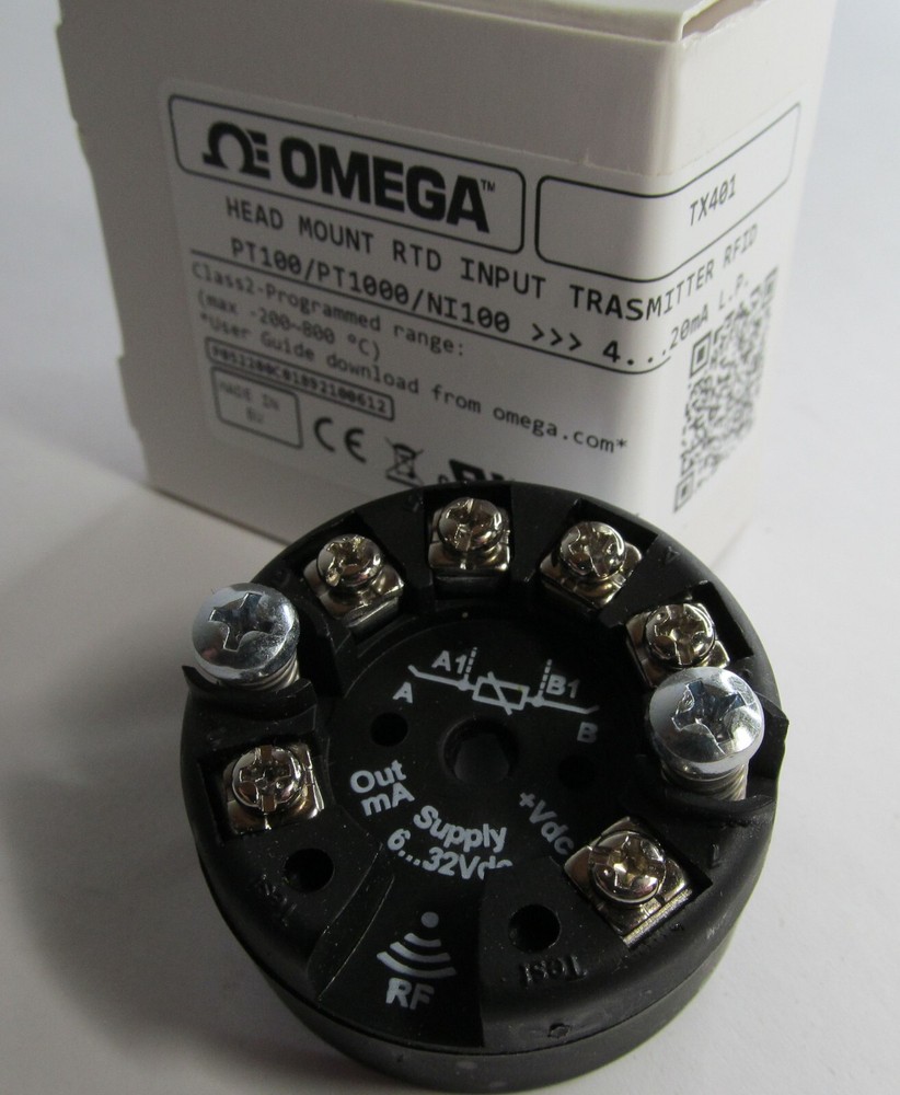 OMEGA TX401 MINIATURE HEAD MOUNT RTD RFID TEMPERATURE TRANSMITTER HOCKEY PUCK