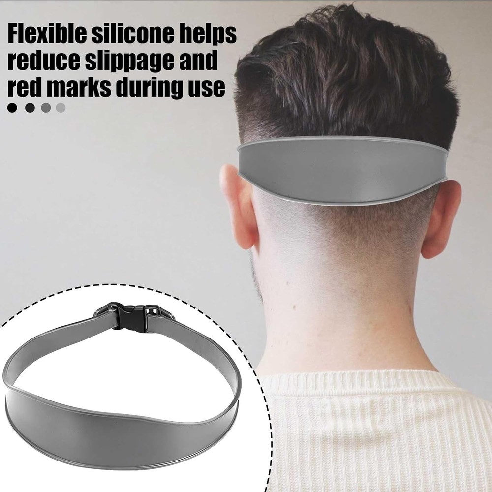 1PC Neckline Shaving Template Adjustable, 1PCS Gray