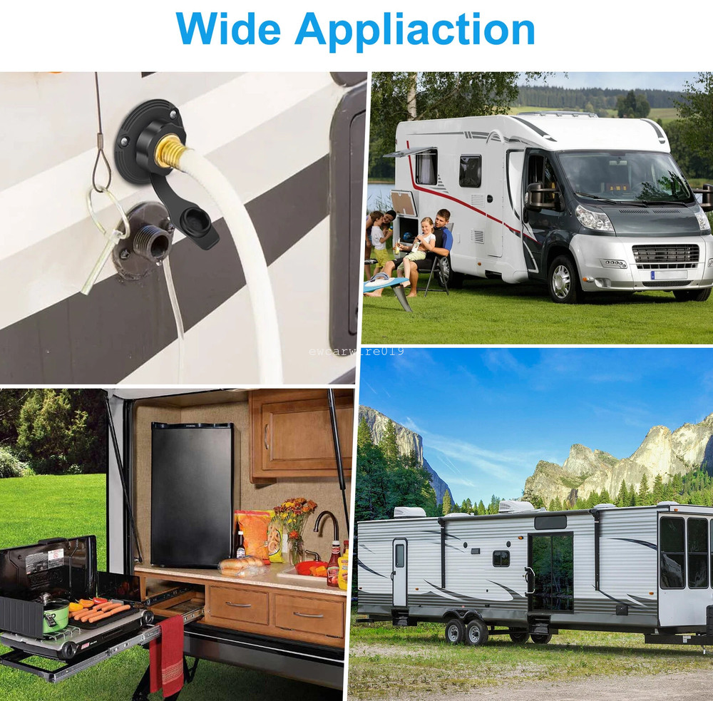 RV City Water Inlet Kit With Check Valve Flange Lead-free Brass Hose Connector