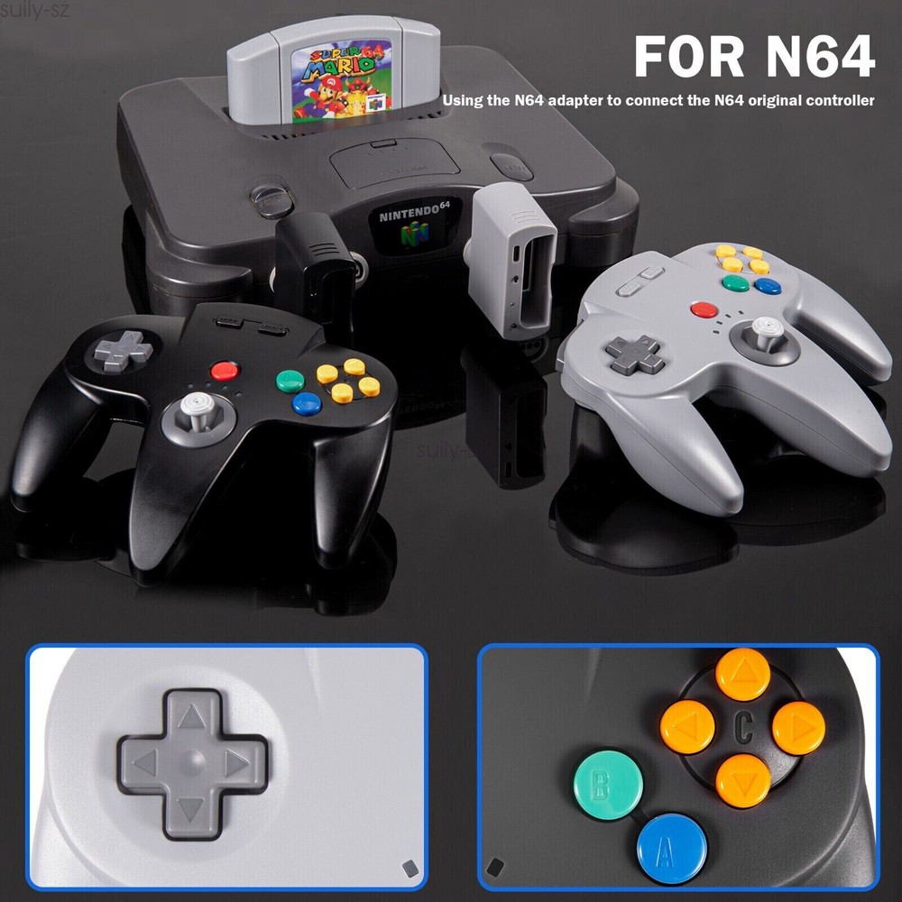 Wireless For N64 Game System/Switch PC Windows Mac Remote Game Pad Joystick