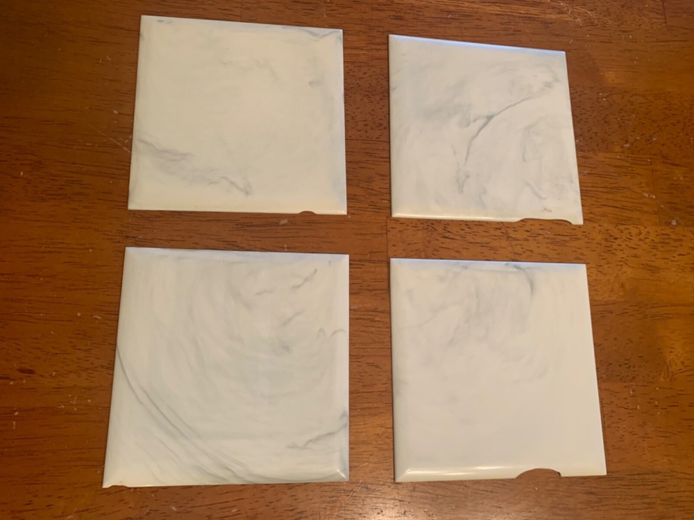 Vintage 4-1/4" Grey Marbled Plastic Wall Tiles