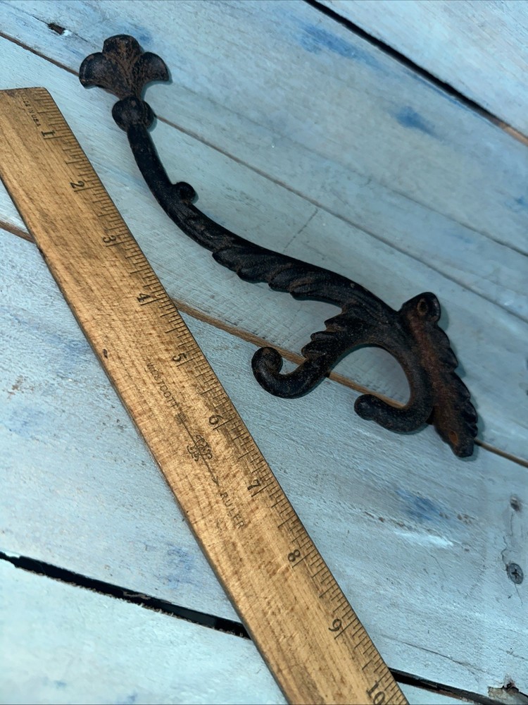 Vintage Black Cast Iron Hat/Coat Triple Wall Hook. Robe Hook Etc.