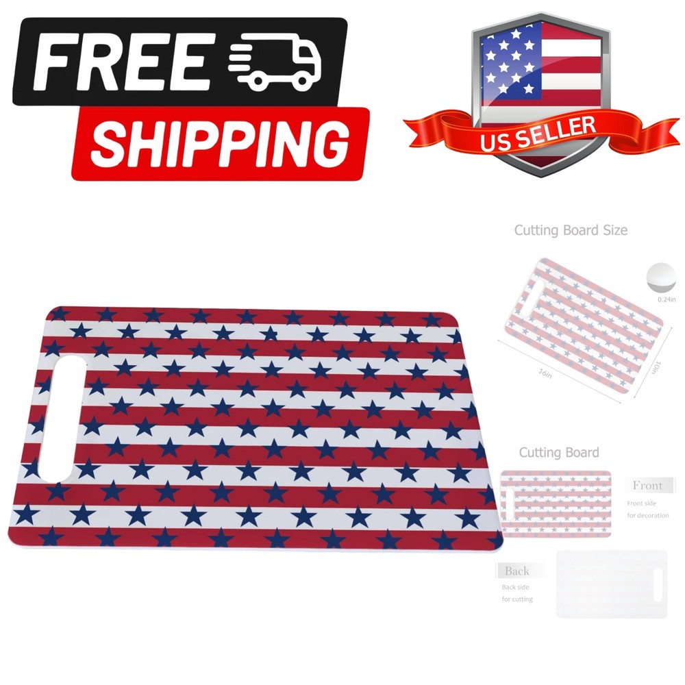 Star Cutting Board with Handles Red White Stripe Cutting Boards Plastic Safe ...