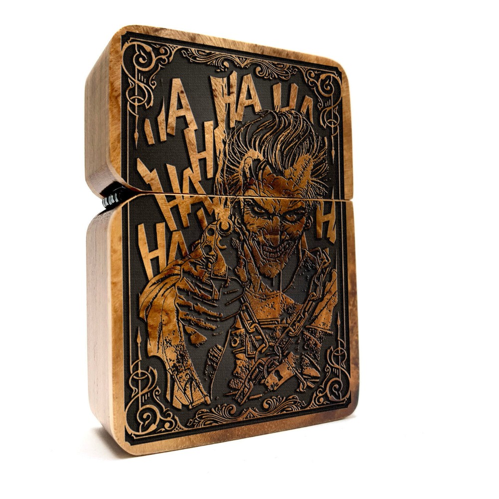 Joker Java Teak wood Engraved Lighter