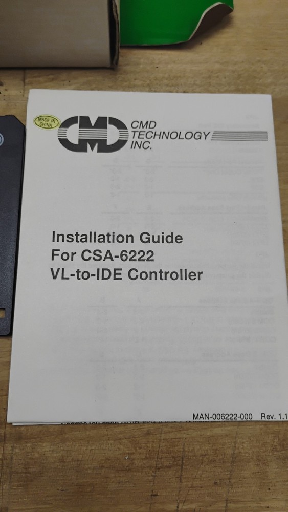 CMD CSA-6222 VL-IDE-2 VLB IDE Controller with Install Disc Ribbon Cables SEALED