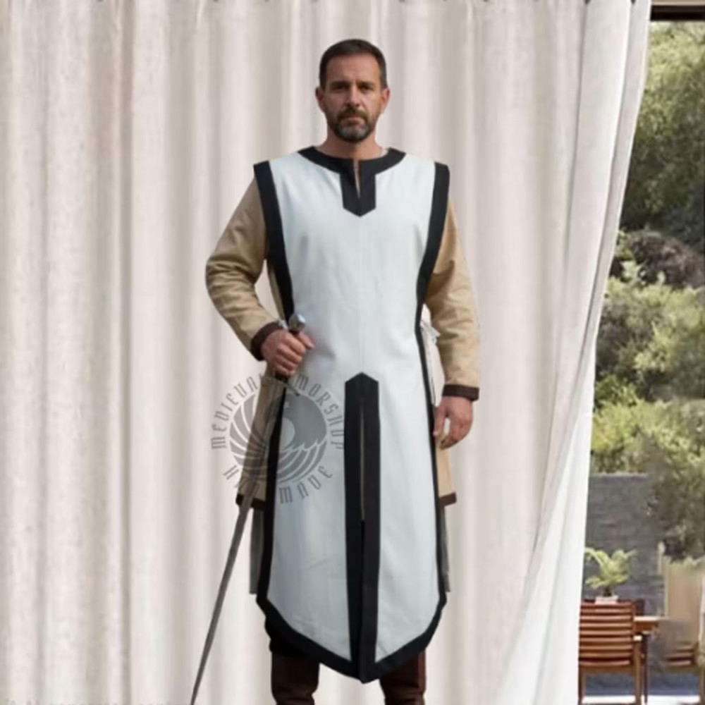 Medieval Cotton Tabard Surcoat with Side Laces Reenactment Easter