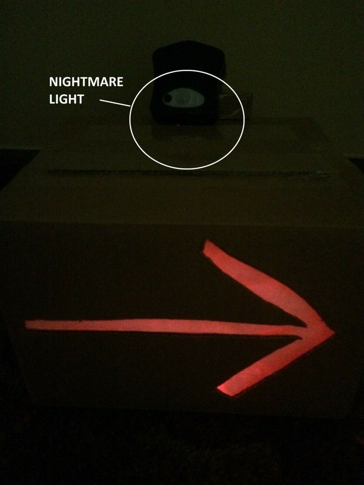 Nightmare Light Halloween Red LED Strobe PIR Sensor props animated dark up