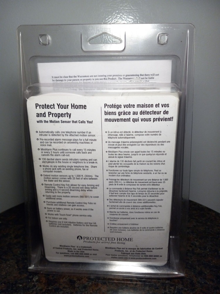 Protected Home Mini Alarm Plus Motion Sensor Home Security System Model MA-5000