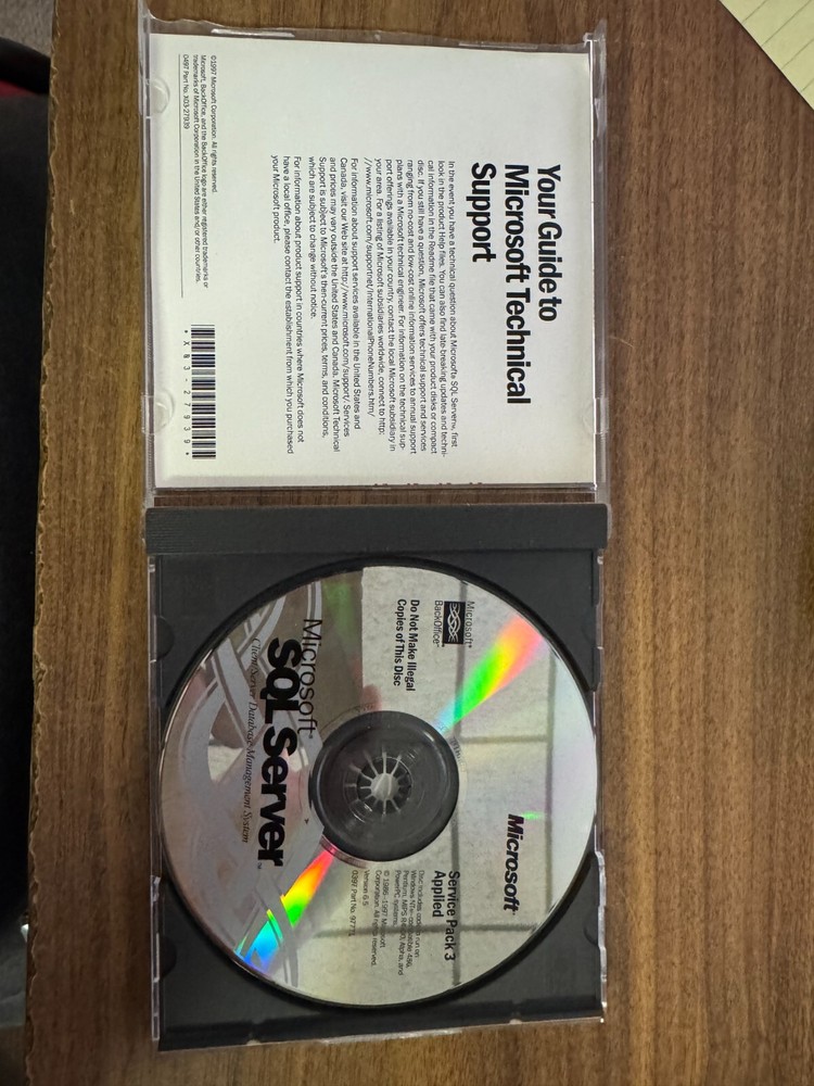 Microsoft Back Office / SQL Server version 6.5 with Service Pack 3 Applied