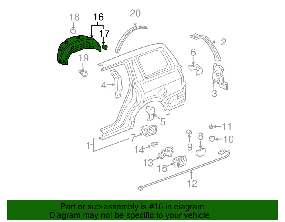 Genuine Honda Quarter Panel Splash Shield 74556-S9V-A10