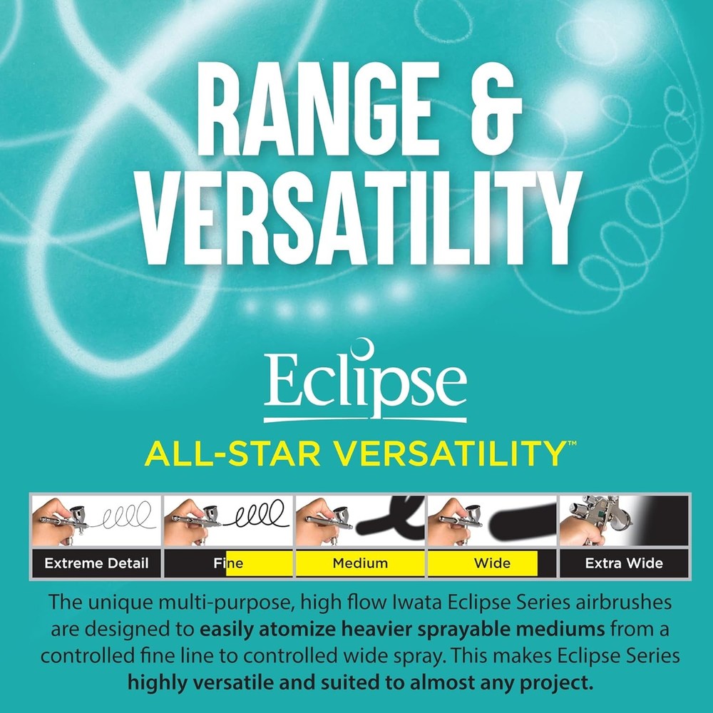 Eclipse HP-CS Airbrush - Gravity Feed Dual Action,High-Flow Atomization