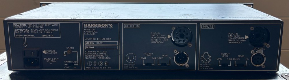 Harrison GQ301 Graphic Equalizer Notch Filter