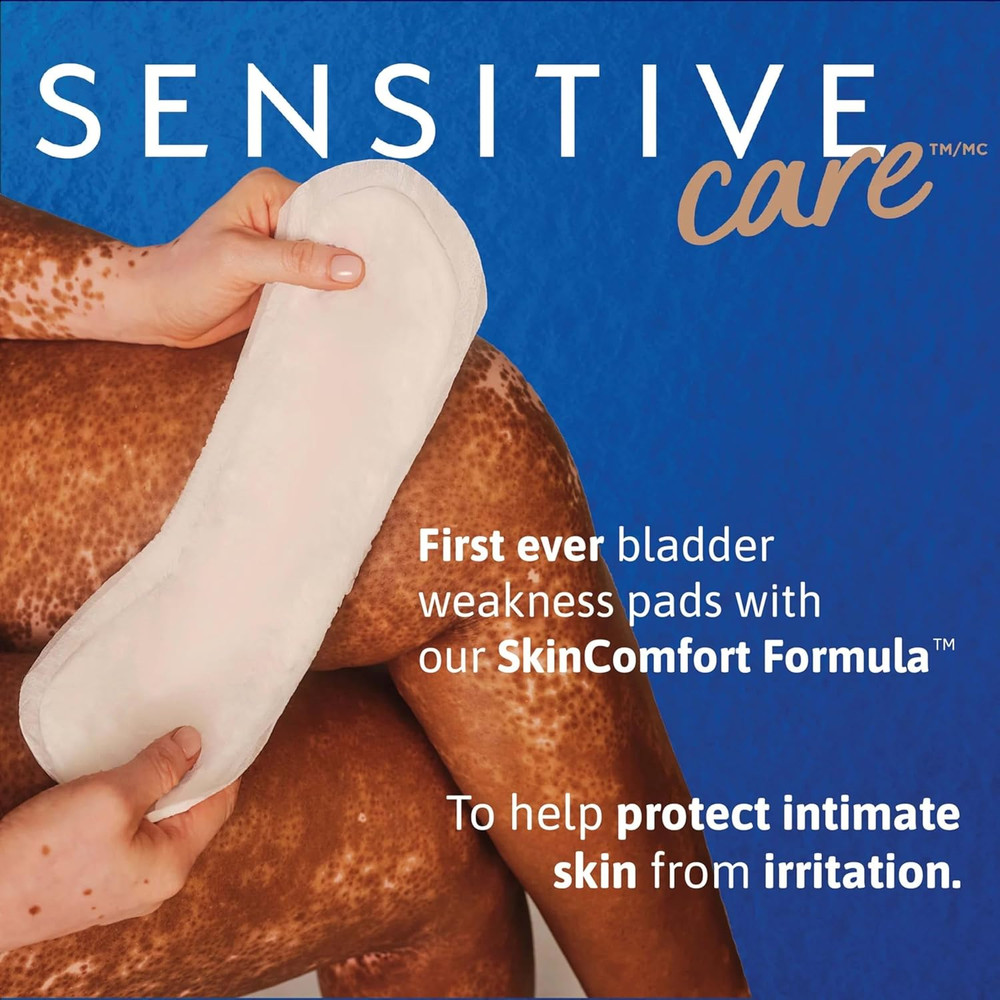 Sensitive Care Extra Coverage Moderate Long Incontinence Bladder Control Pad, 60