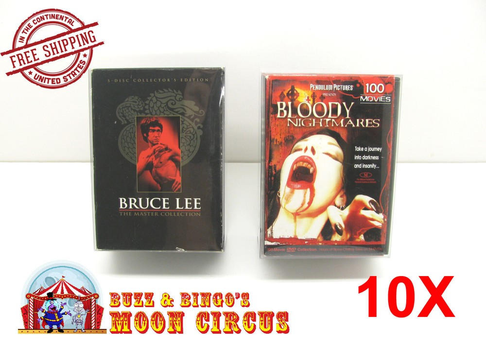 10x DVD OVERSIZED BOX SET (SIZE DVO H) - CLEAR PLASTIC PROTECTIVE BOX PROTECTOR