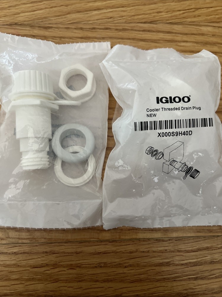 2 Pack New IGLOO Replacement Threaded Drain Plug - White