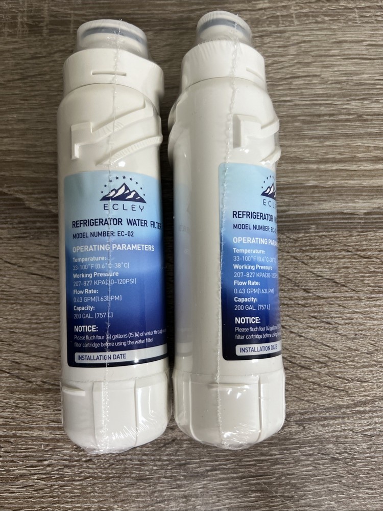 Refrigerator Water Filter 2 Pack ECLEYEC-02 Replacement for Filter