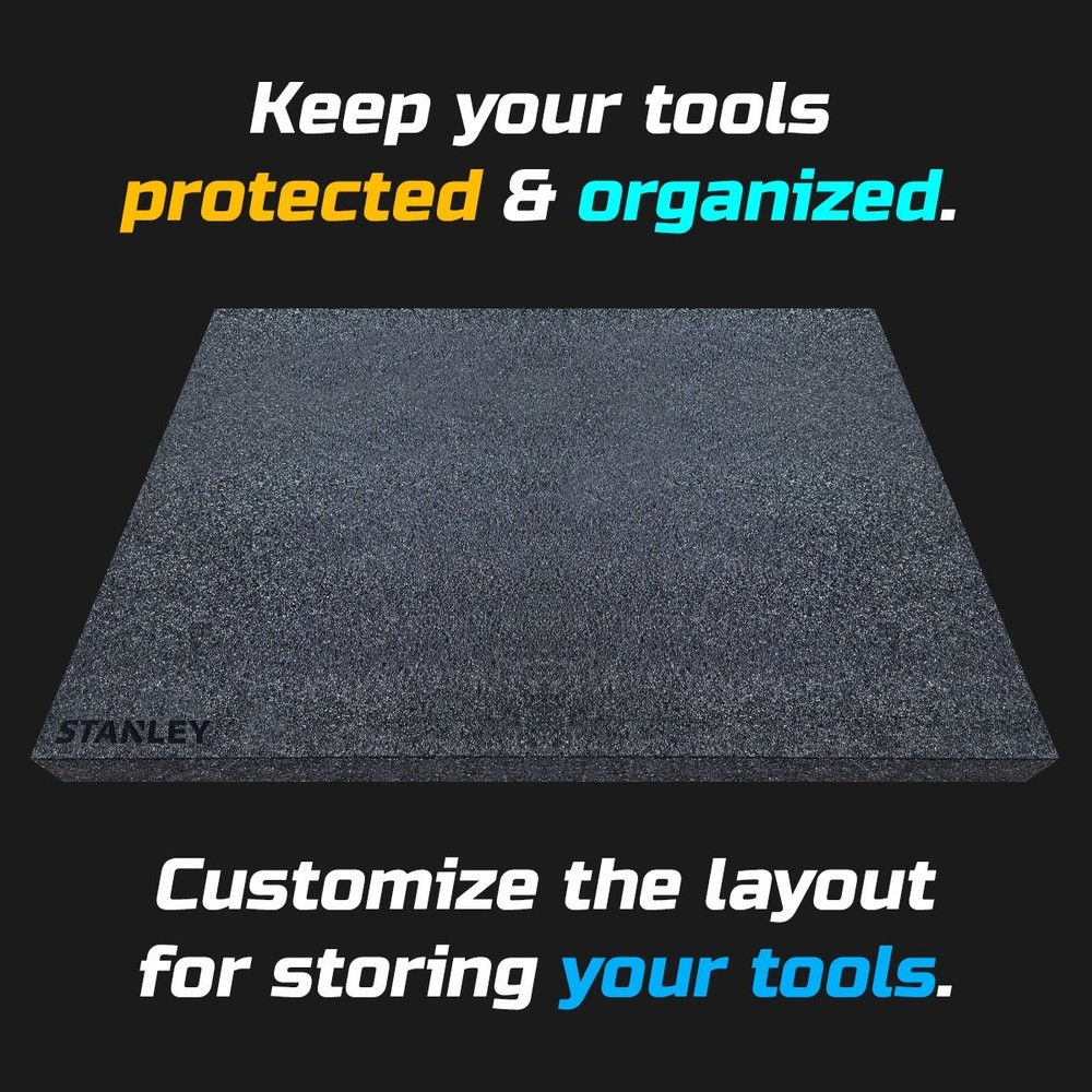 STANLEY DARK shadow foam tool tray insert storage organizer toolbox tool kit set