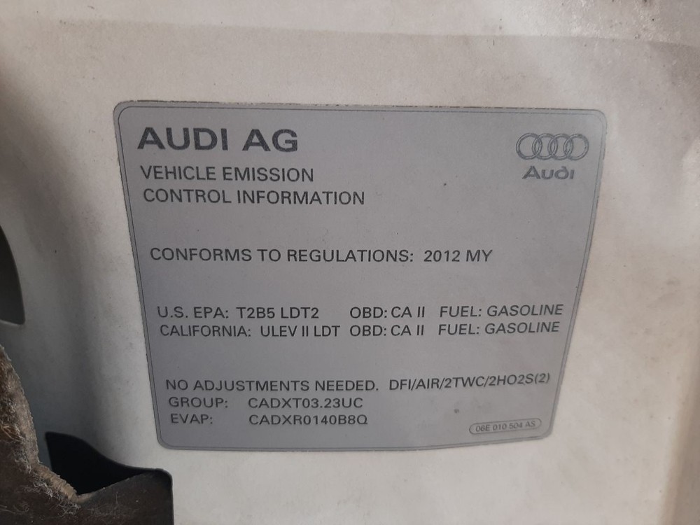 Q5 AUDI 2012 Air Shutter 1071381