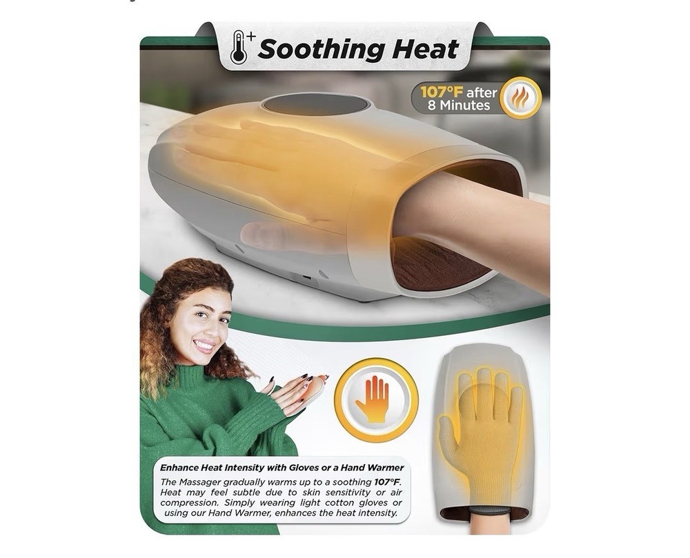 Lunix LX7 Electric Hand Massager with Compression & Touchscreen for Arthritis RD
