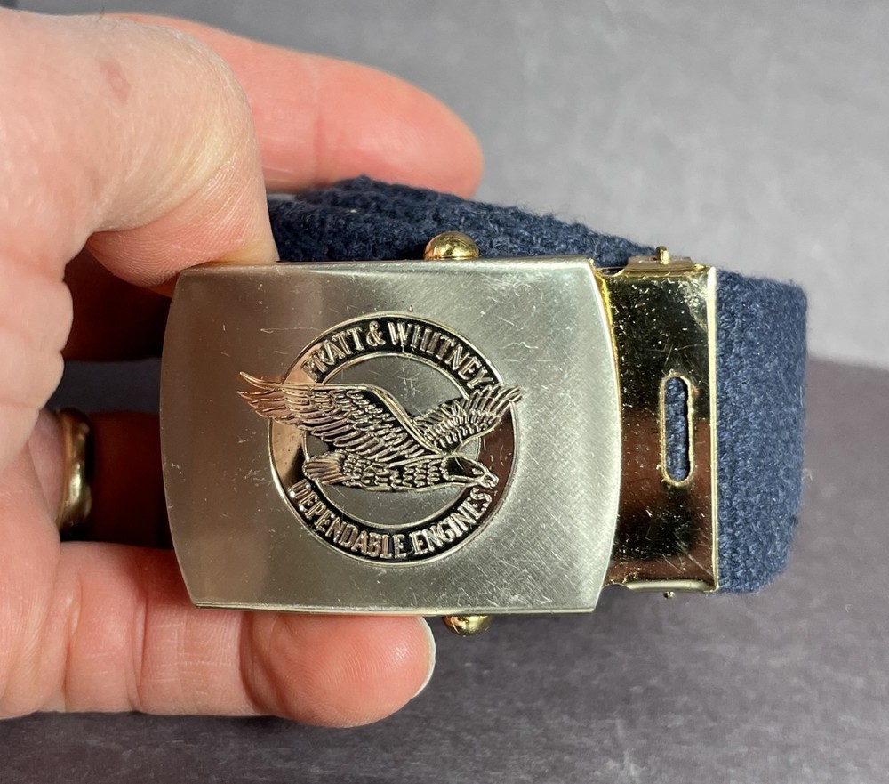 Vintage Pratt & Whitney Solid Brass Belt Buckle