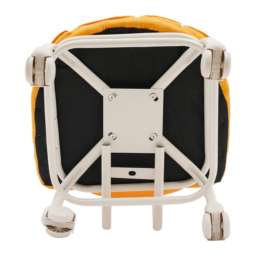 Orange Rolling Stool with Back Rest Heavy Duty Rolling Stool Roller Chair