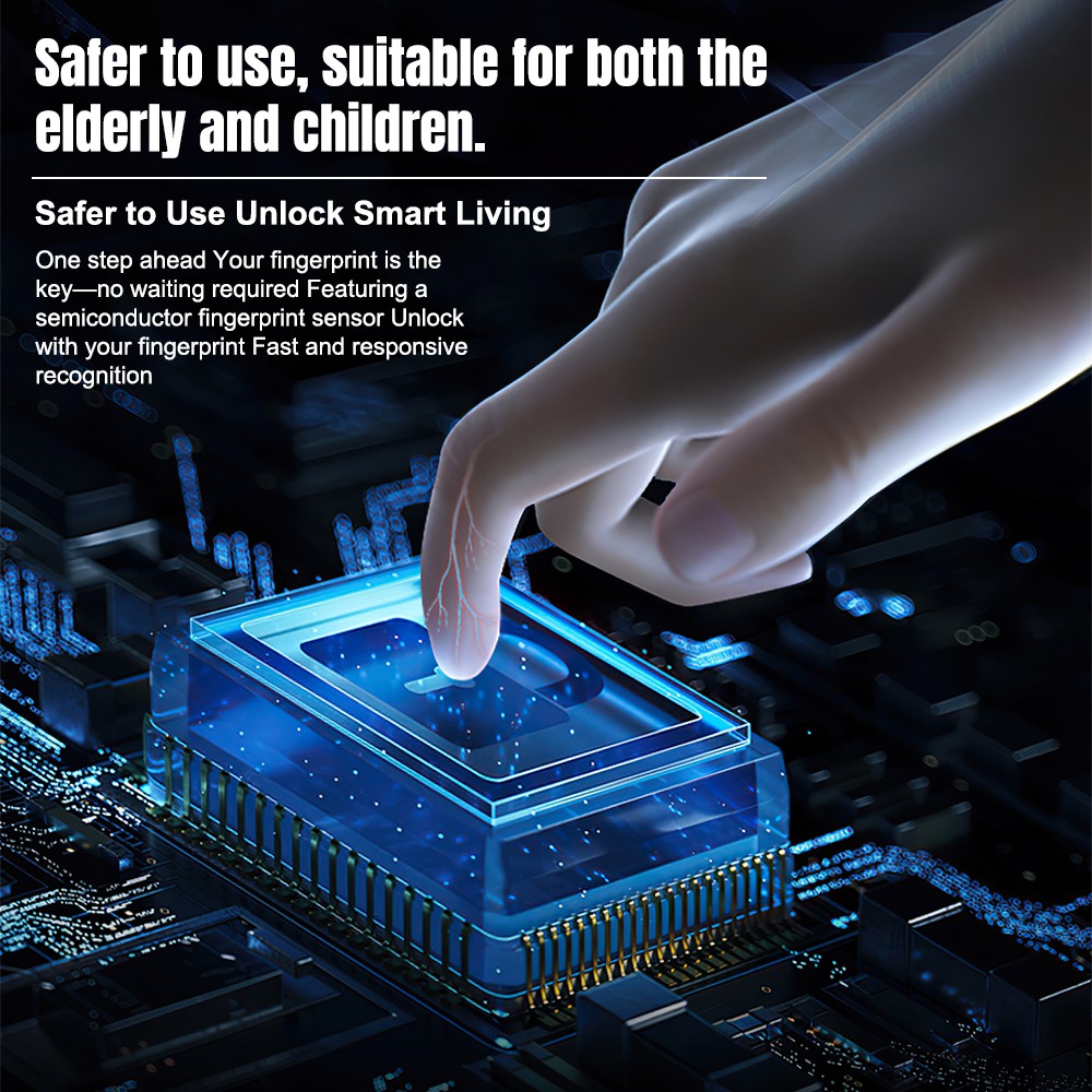 Electronic Smart Door Lock Handle Digital Fingerprint Password Bluetooth Key APP