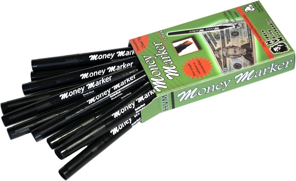 Chisel Tip Money Marker 12-Pack - Essential Counterfeit Bill Protection