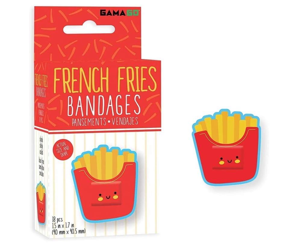 Fries Pattern Self-Adhesive Fun Novelty Bandages 18pcs