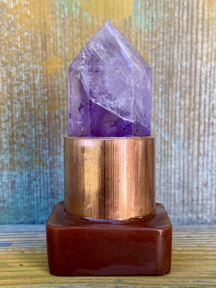 Orgone Mini Cloudbuster Set Amethyst Scepter Point Copper Pipe