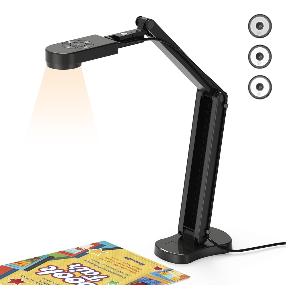 THUSTAR 8MP Document Camera 4K Webcam Dual Mic USB Visualizer A3 Foldable