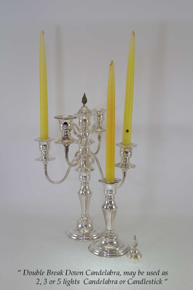 Candelabra, 3 Light, Beaded or Plain