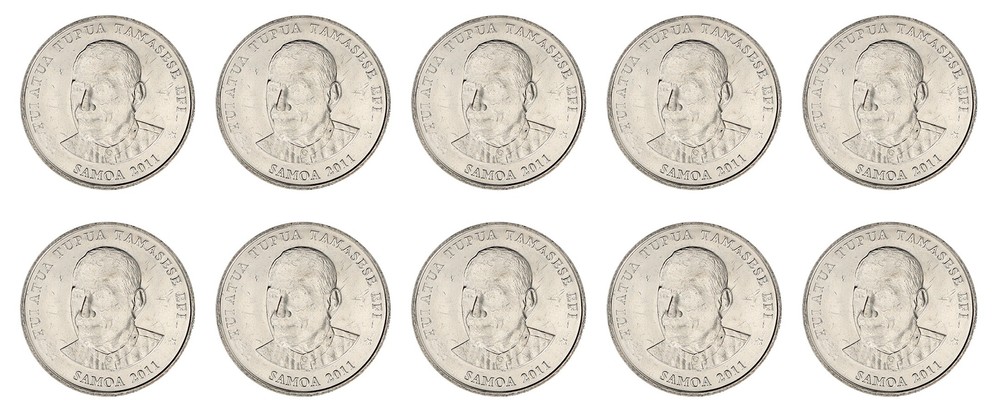 Samoa 10 Sene, 2011, KM #168, Mint X 10 PCS