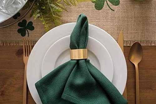 St. Patrick's Day Collection Tabletop Table Runner, 14x74" Rectangular Shamrock