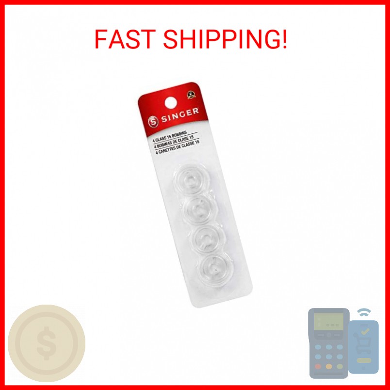 Singer Bobbins Class 15 Transparent, 4-Count