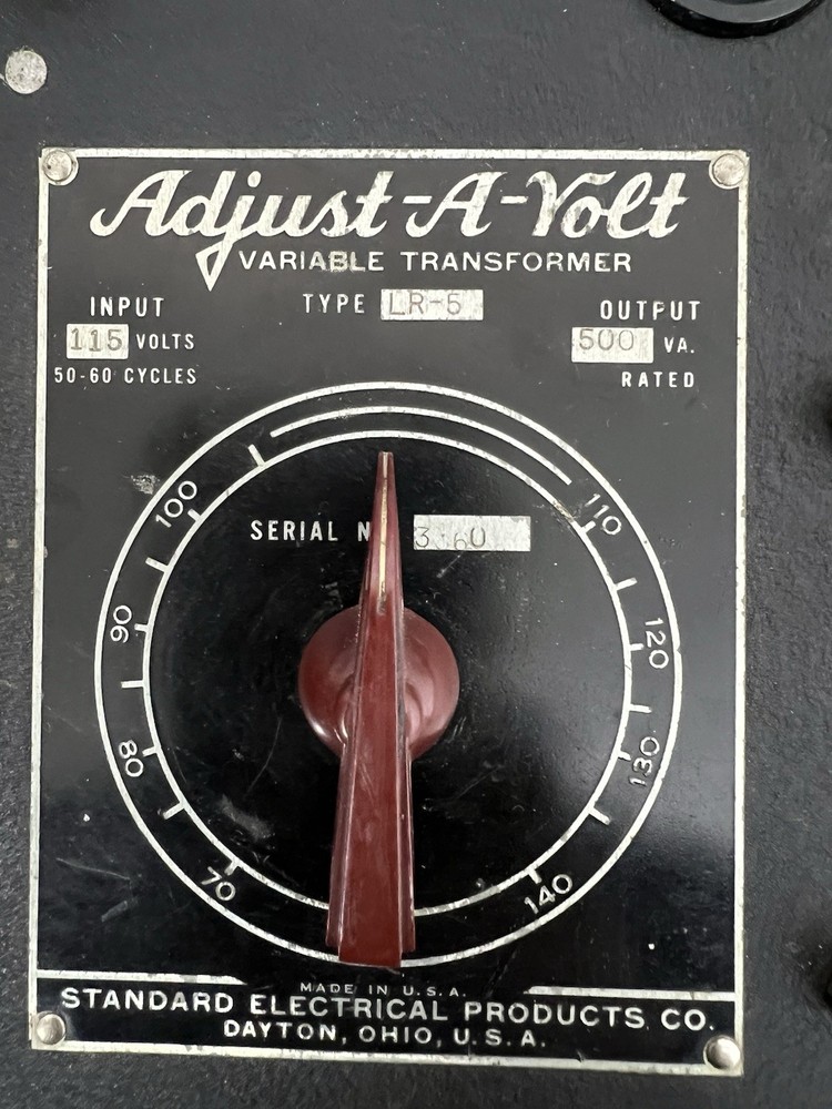 Standard Electrical Products ADJUST-A-VOLT Variable Transformer 140V max. 500 VA