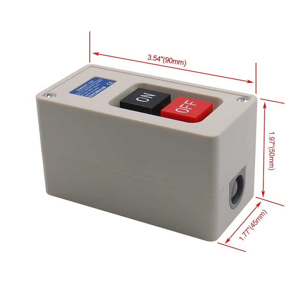 Baomain Self-Locking Push Button Switch 3-Phase 30A 3.7KW, Industrial 3-Pole...