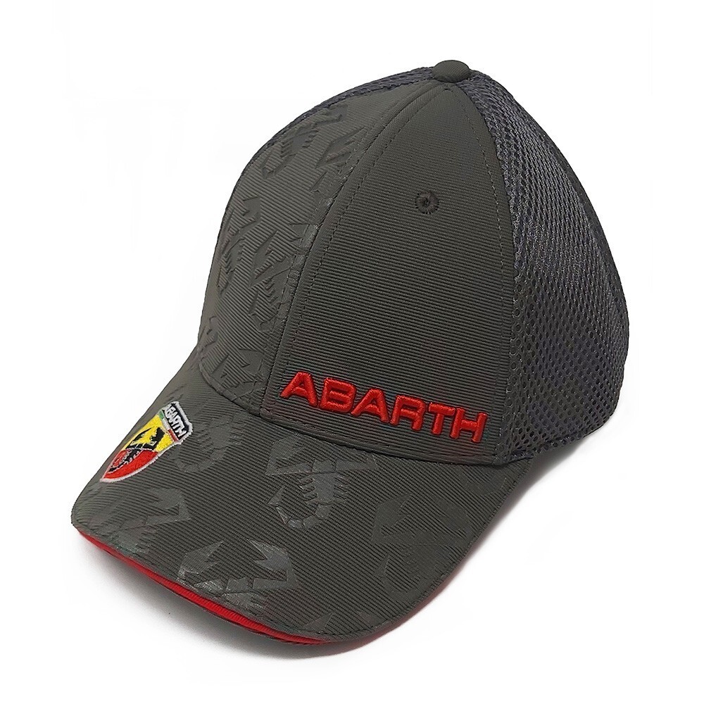 Abarth Hat Grey Green Visor Curved Summer