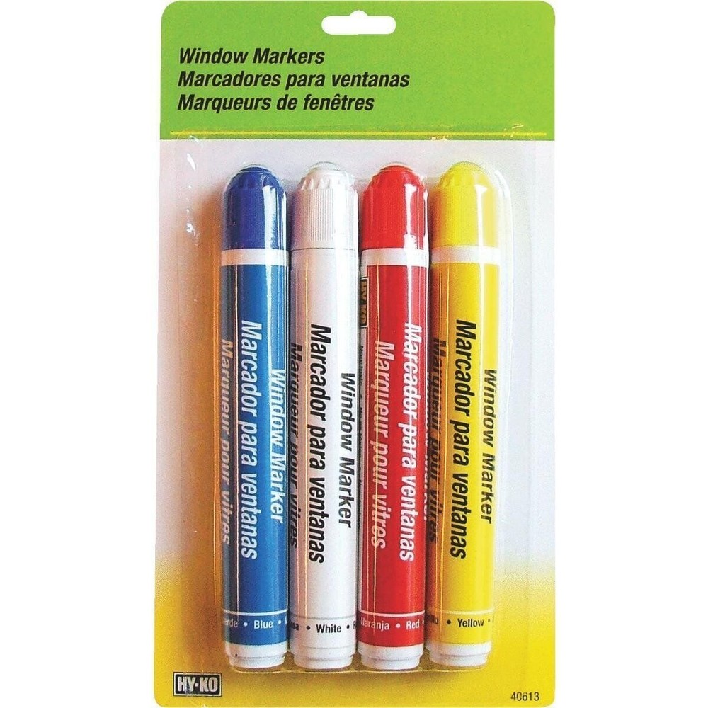 Hy-Ko 4Pk Asst Window Markers