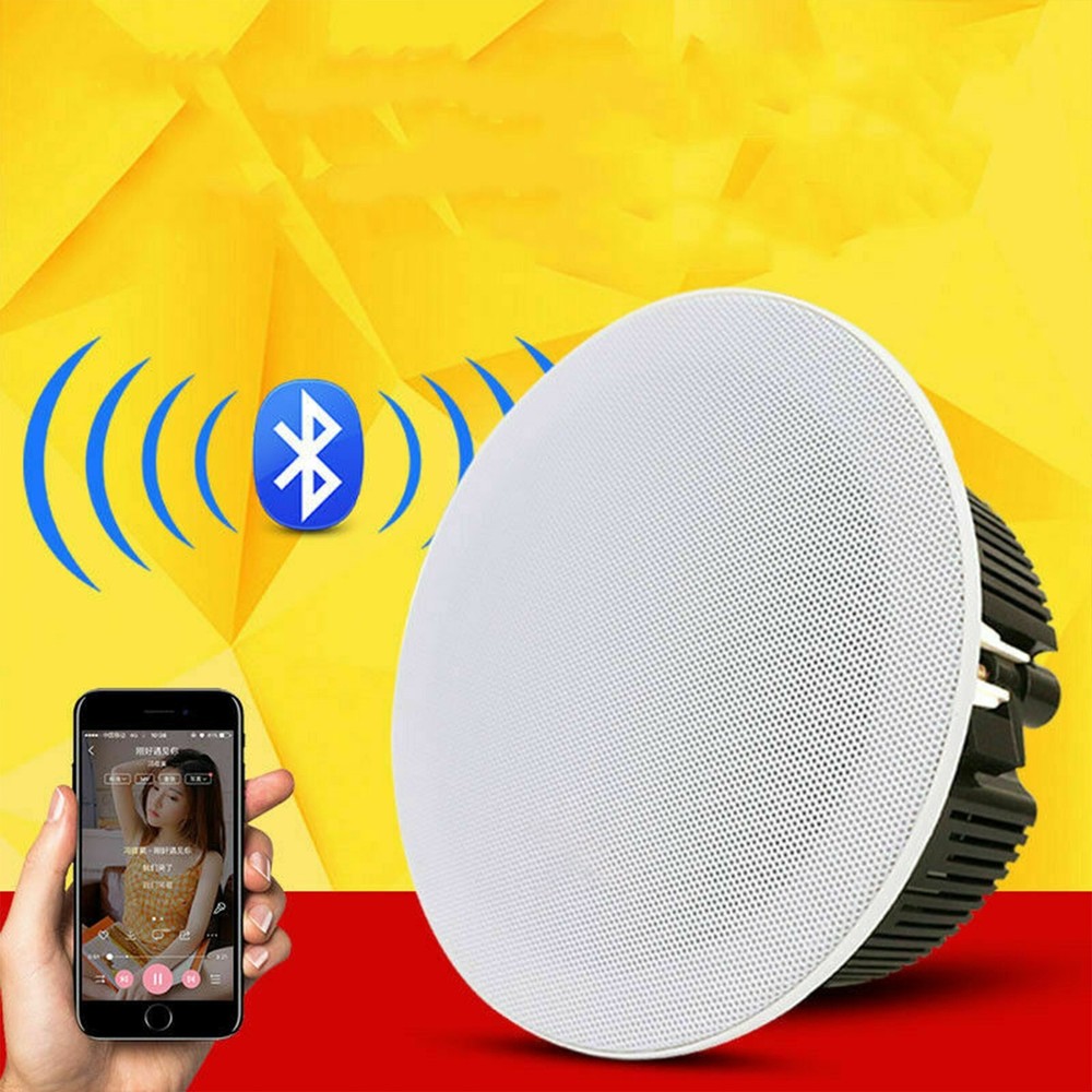 Active Ceiling Speaker Wireless Bluetooth Home Bathroom Ceiling Sub Speaker US