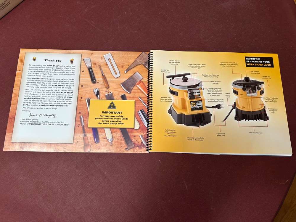 Work Sharp The Tool Sharpener WS2000, With Large 30 Page Step By Step Tool Guide