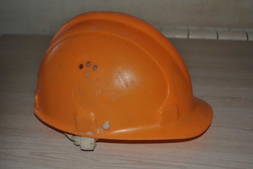 Vintage Soviet construction helmet