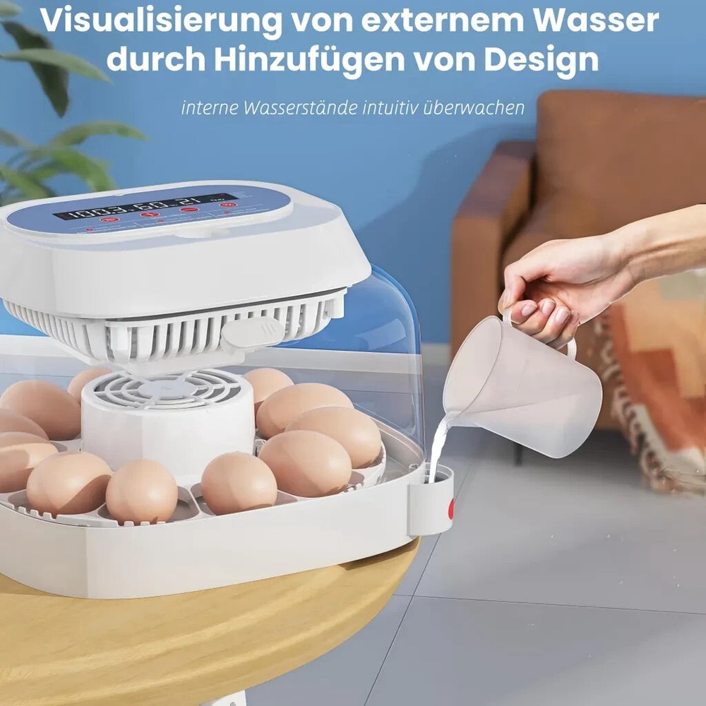 12 Eggs Incubator Automatic Turning Chicken Digital Incubators for Hatching Eggs
