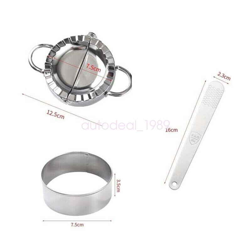3pcs Dumpling Mould Press Cutter Mold Spoon Kit for Making Calzone Empanadas Pie