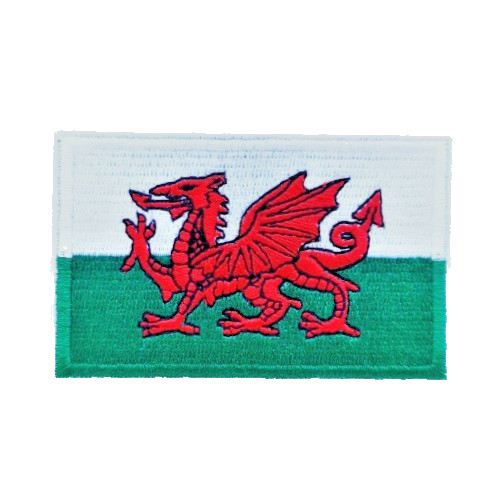 Wales Flag Patch Embroidered 8x5cm Hook batch
