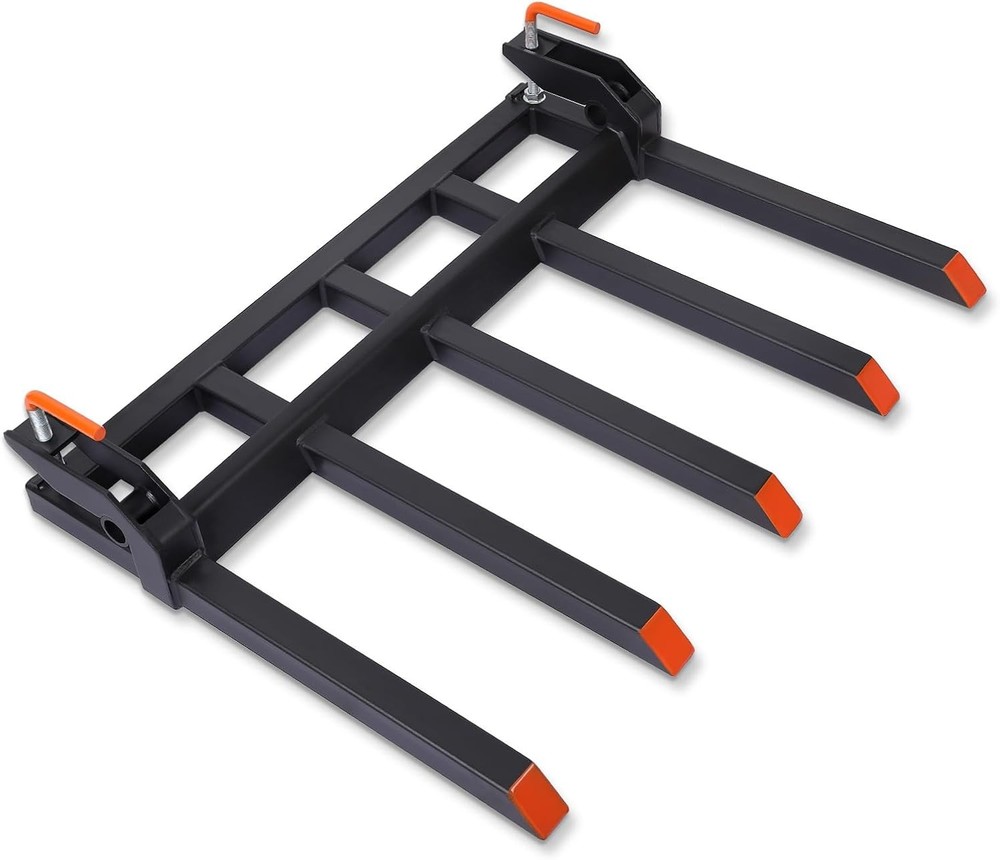 Heavy Duty 42" Pallet Fork, Clamp-On Loader/Tractor Attachment, 2500 Max Load