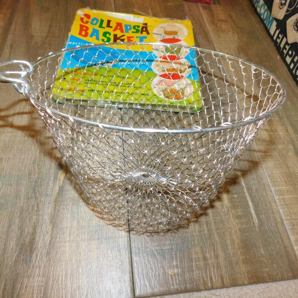 Vintage COLLAPSA BASKET Multi Use Modern Cooking Wire Strainer With Original Box