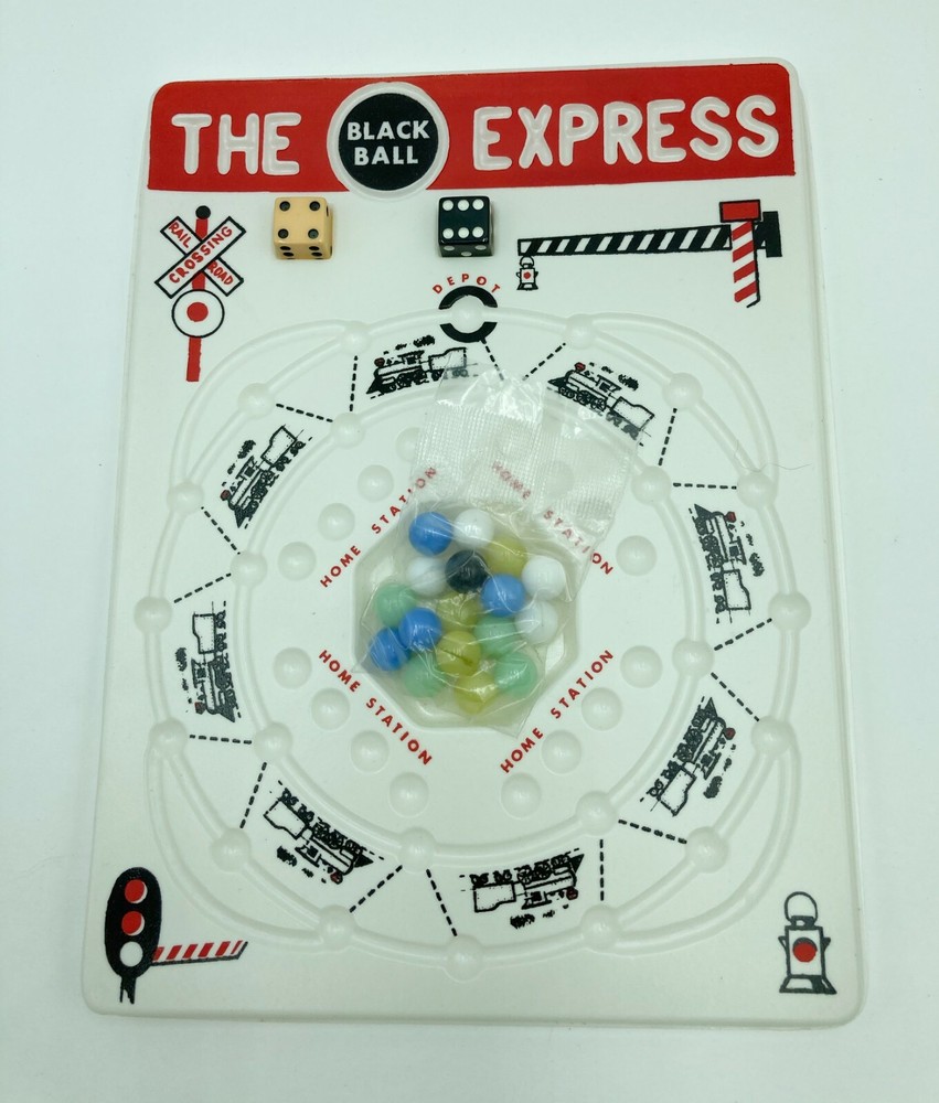 1957 Black Ball Express Schaper Marble Board Game Complete