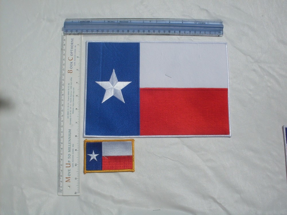 Texas Flag large patch and small patch embroidered Patches