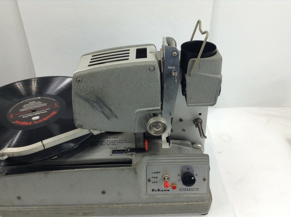 DuKane Micromatic Classroom Projector/Turntable w/ Case Model 14A390E